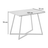 Conjunto Mesa y Sillas Comedor/Cocina: Mesa madera y Patas Metálicas En Negro (76x100x70 Cm) + 5 Sillas (80x40x55 Cm)
