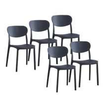 Conjunto Mesa y Sillas Comedor/Cocina: Mesa madera y Patas Metálicas En Negro (76x100x70 Cm) + 5 Sillas (80x40x55 Cm)
