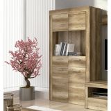 Mueble de Comedor, Mueble Salón, Acabado en Color Cañón, Medidas: 235 cm (Ancho) x 177 cm (Alto) x 41,4 cm (Fondo)