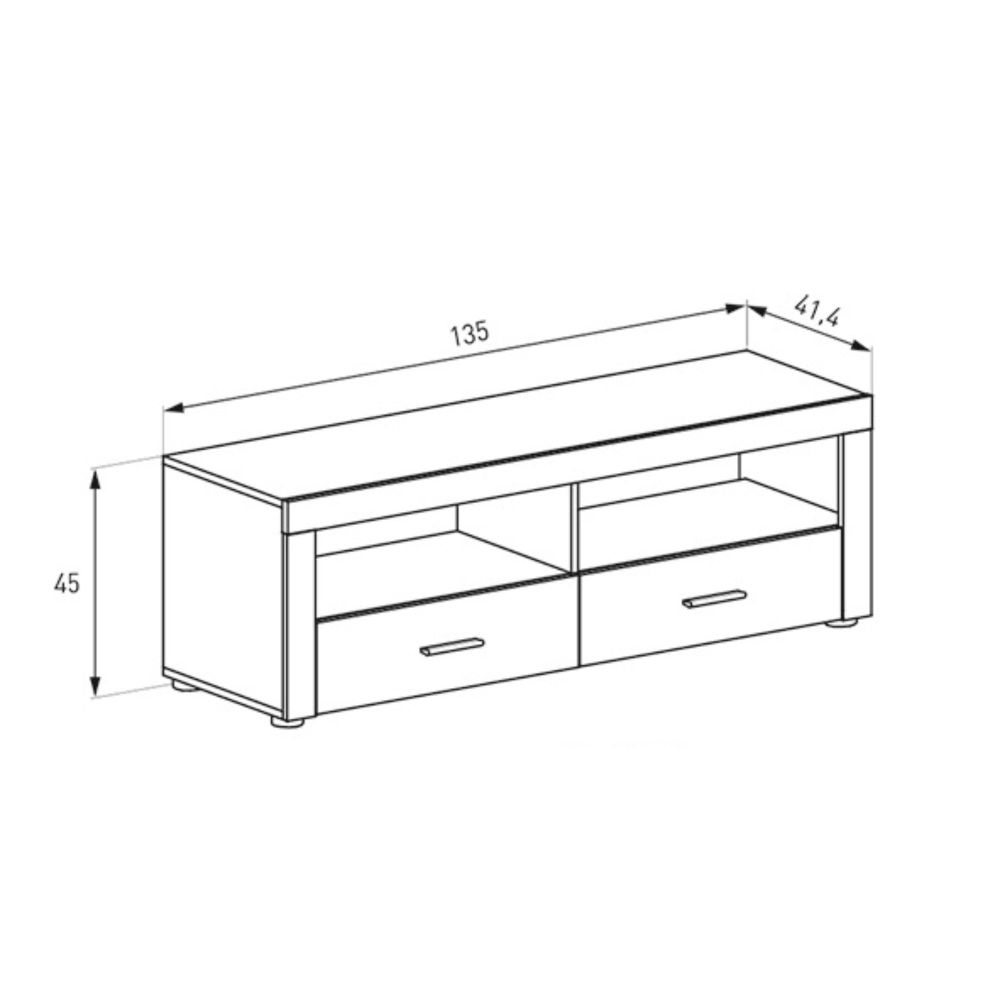 Mueble de Comedor, Mueble Salón, Acabado en Color Cañón, Medidas: 296 cm (Ancho) x 212 cm (Alto) x 41,4 cm (Fondo)