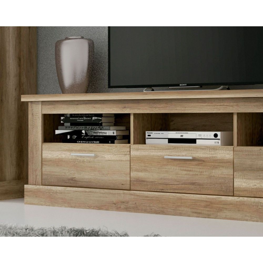 Mueble de Comedor, Mueble Salón, Acabado en Color Cañón, Medidas: 276 cm (Ancho) x 201,6 cm (Alto) x 41,8 cm (Fondo)
