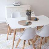 Mesa de Comedor o Cocina de 120 cm Lacada Blanca 76x120x80 Cm – Alta Resistencia y Durabilidad