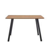 Mesa de Comedor Fija con Tapa de Melamina Color Roble y Estructura Metálica Negra Mate - Medidas 120x80x75 cm