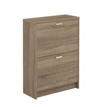 Zapatero Recibidor Roble – Mueble Auxiliar Estrecho con 2 Puertas | Capacidad 12 Pares | 81,6 x 60 x 25 cm