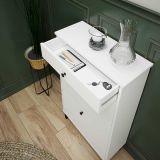 Mueble Zapatero Blanco con 2 Puertas y 1 Cajón | 61,1 x 110 x 25 cm