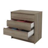 Cómoda Cajonera 4 cajones acabado en Color Roble. 74cm(alto) 70cm(ancho) 45cm(fondo)