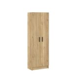 Mueble Multiusos Armario Auxiliar Color Mauvella – 2 Puertas, 4 Baldas, Práctico y Funcional, Madera, 60x180x35 cm