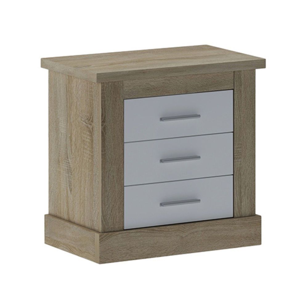 Pack de Dormitorio con Cabecero de 160 x 120 cm + 2 Mesitas de Noche + Cómoda | Color Cambria y Blanco
